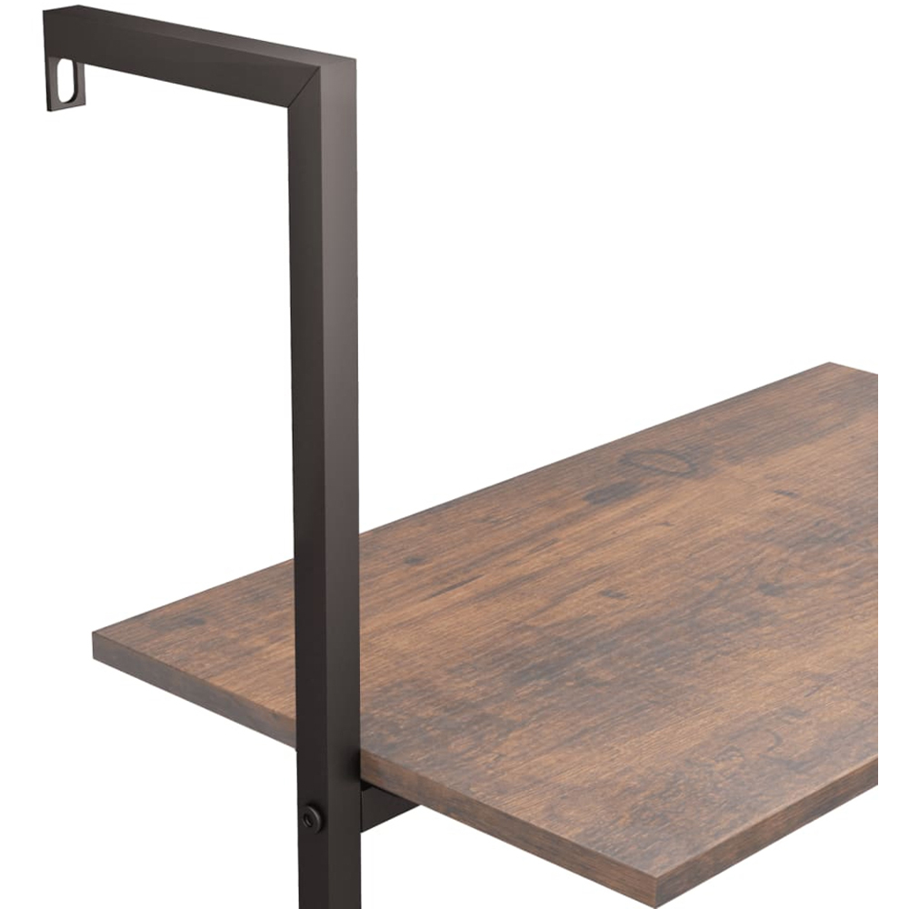 vidaXL 5 Shelf Dark Brown and Black Leaning Bookcase Image 5