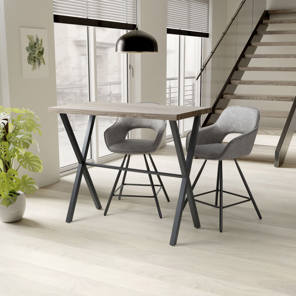 Brevik Breakfast Bar Table Antique Pine Effect Image 2