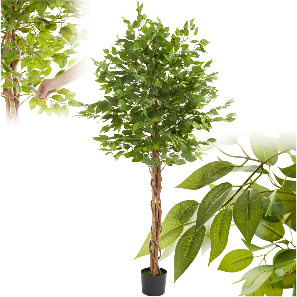 tectake Artificial Ficus Tree in Pot 180cm Image 2