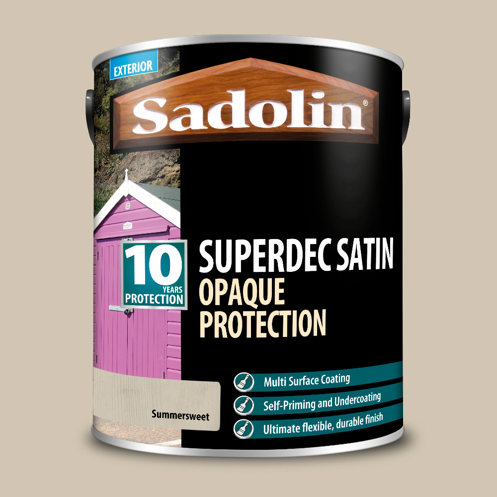 Sadolin Superdec 10 Year Summersweet Satin Finish Exterior Woodstain 5L Image 4