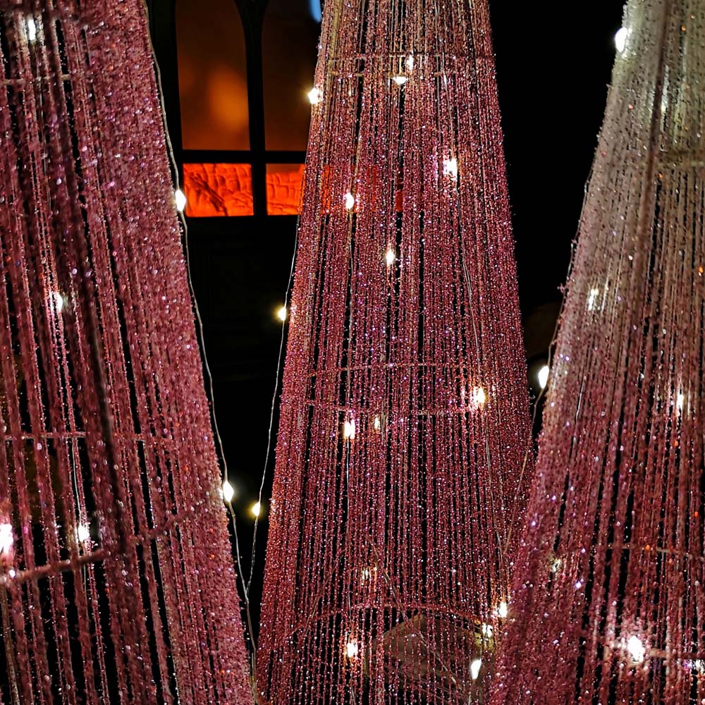 Samuel Alexander Pink Obelisk Tree Cone LED Christmas Decoration 3 Pack Image 2