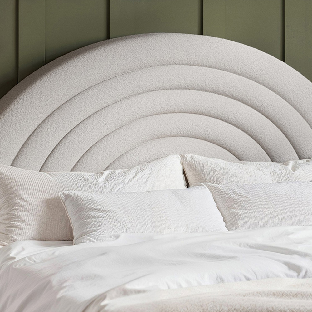 Flair Ava Double Grey Boucle Fabric Bed Image 2