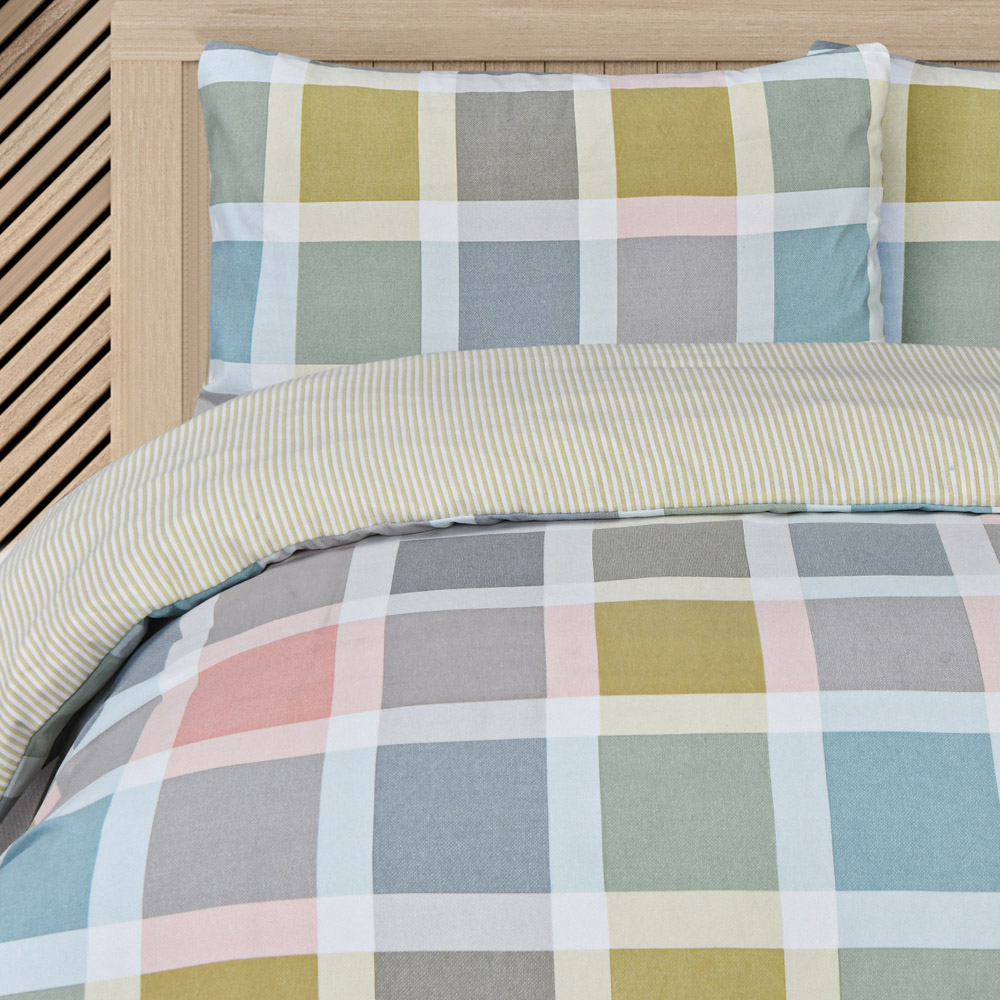 Smart Living Double Crosshatch Check Duvet Set Image 4