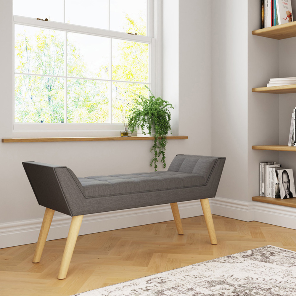 GFW Milan Dark Grey Ottoman Window Seat Image 7