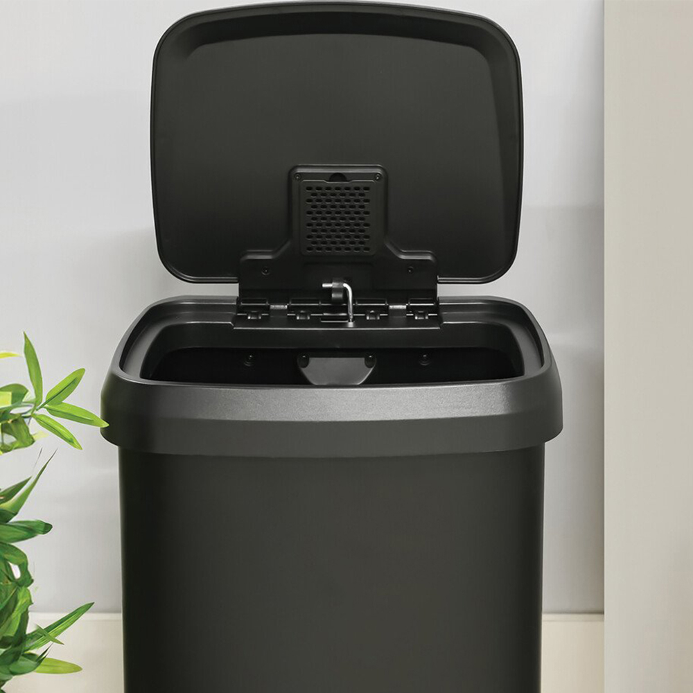 Living Solutions 50L Retro Bin Black Image 5