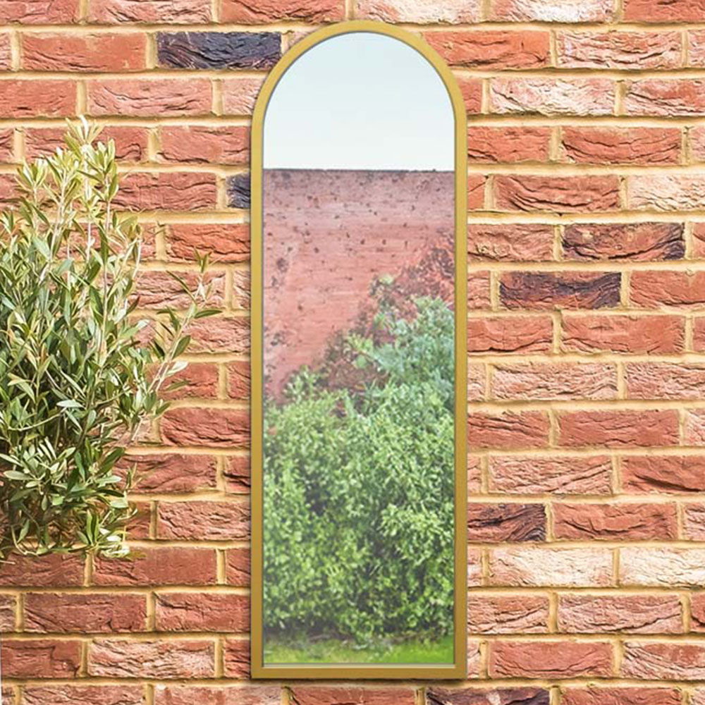 MirrorOutlet The Arcus Gold Framed Arched Garden Wall Mirror 120 x 40cm Image 2
