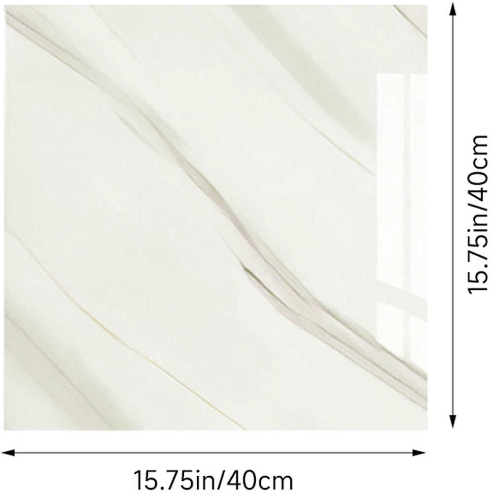 Living and Home Marble Patterned Cream White Self Adhesive PVC Wall Sticker 10 Pack Image 3