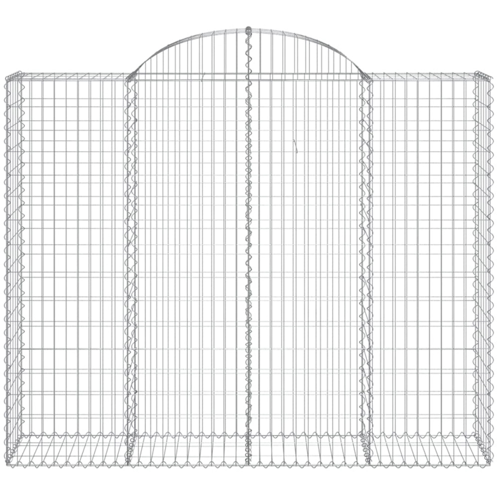 vidaXL Silver Galvanised Iron Arched Gabion Basket 160/180 x 50 x 200cm 20 Pack Image 2