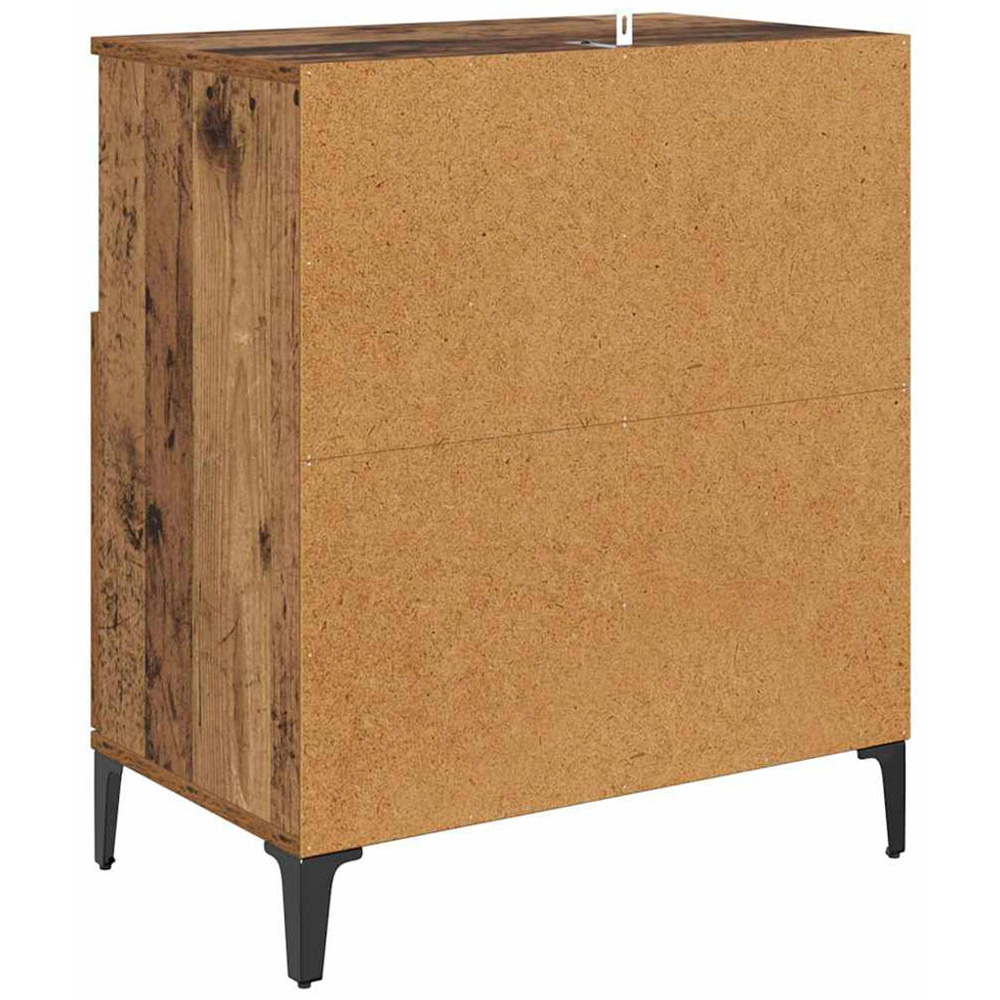 vidaXL 2 Door 2 Shelf Old Wood Compact Sideboard Set of 2 Image 9