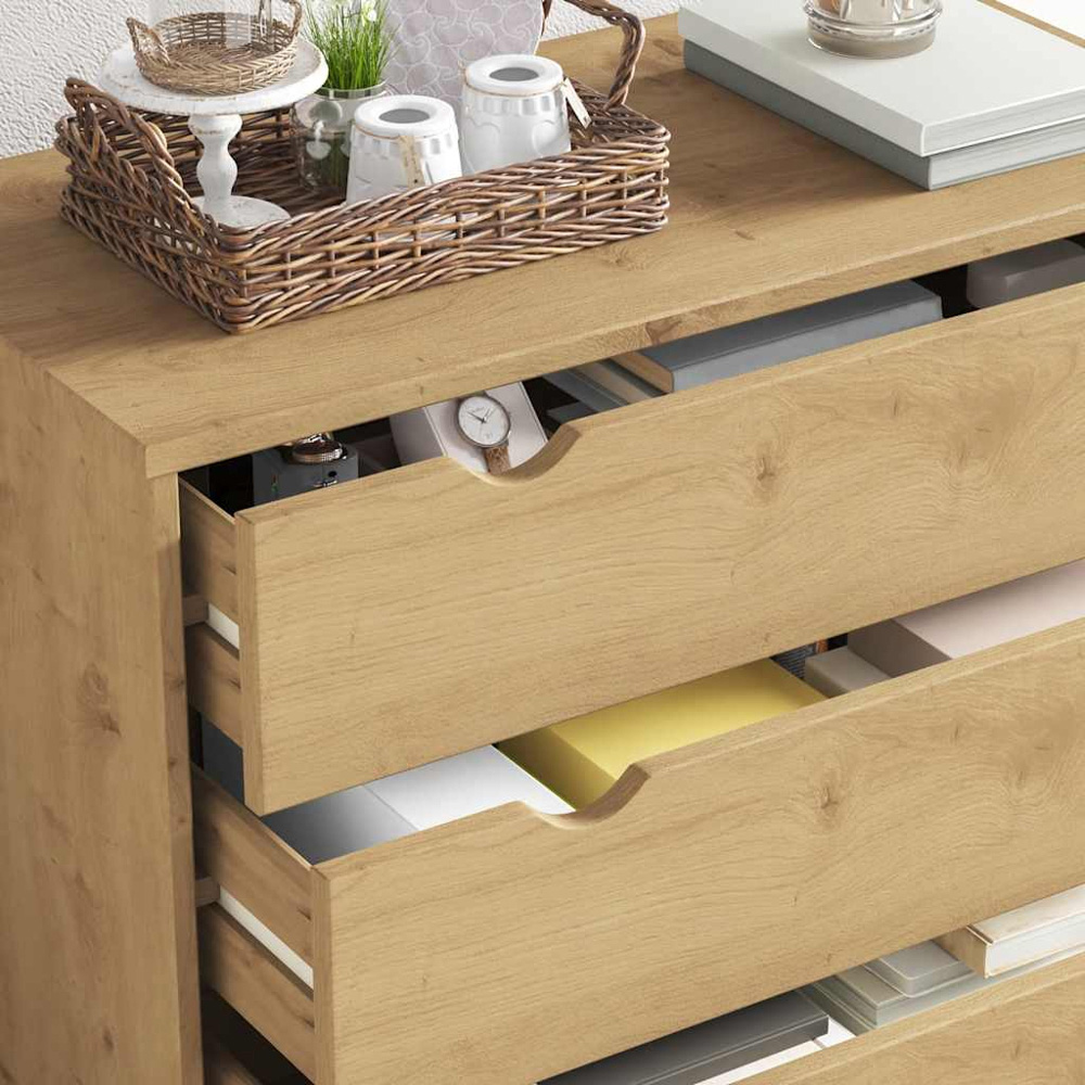vidaXL Otta 4 Drawer Brown Solid Pine Wood Chest of Drawers Image 3