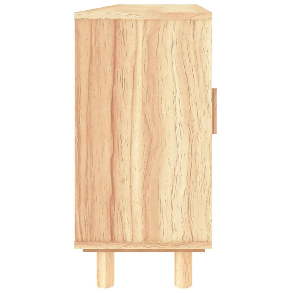 vidaXL 2 Door 3 Open Shelf Solid Wood Pine and Natural Rattan Sideboard Image 5