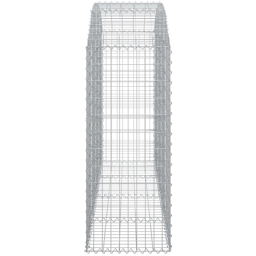 vidaXL Silver Galvanised Iron Arched Gabion Basket 200 x 50 x 120/140cm Image 3