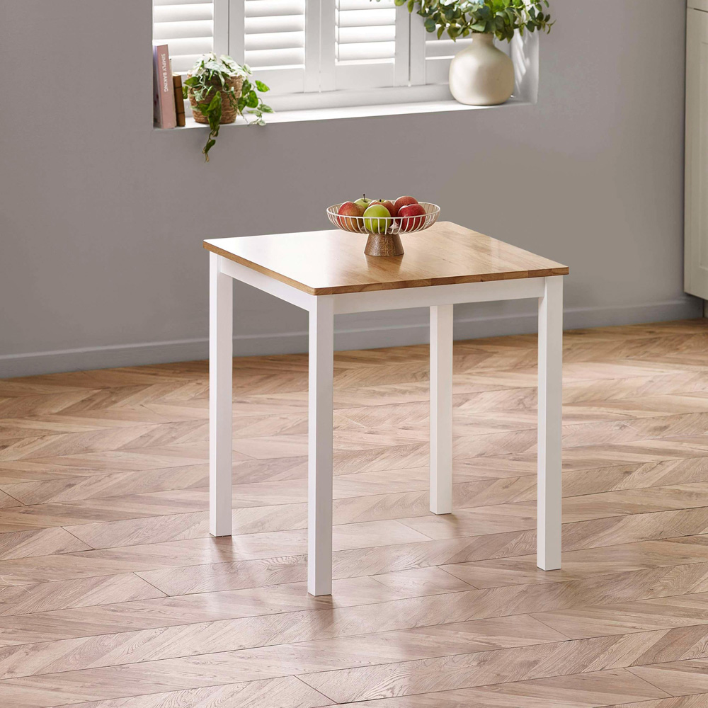 Julian Bowen Linwood 2 Seater White and Oak Dining Table Image 8