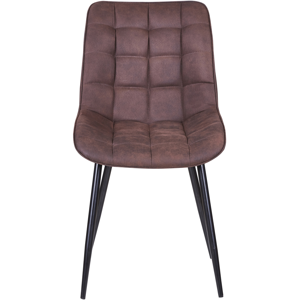Alba Set of 2 Brown Suede Effect Plush Padded Dining Chairs Image 2