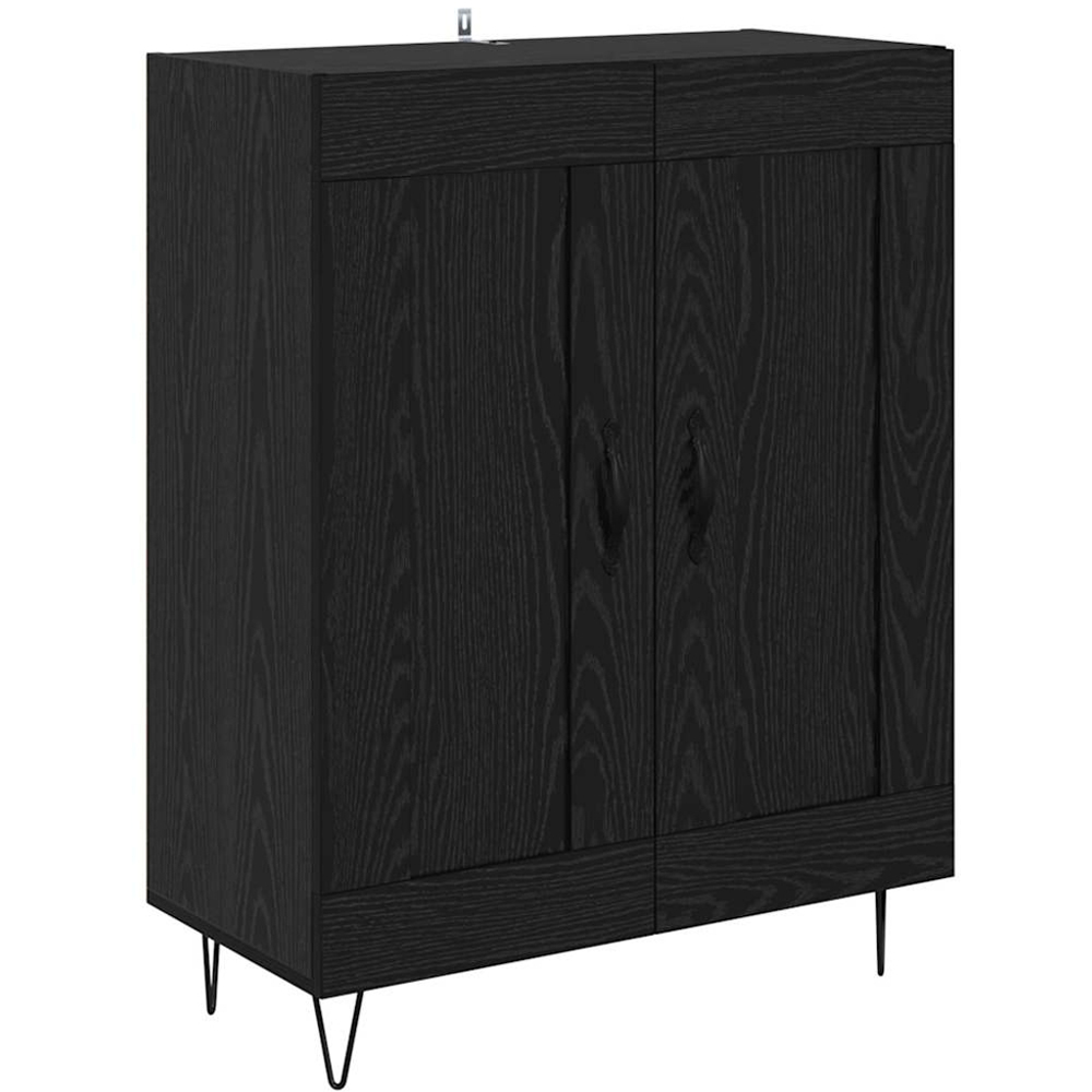 vidaXL 4 Door Black Oak Sideboard Image 6