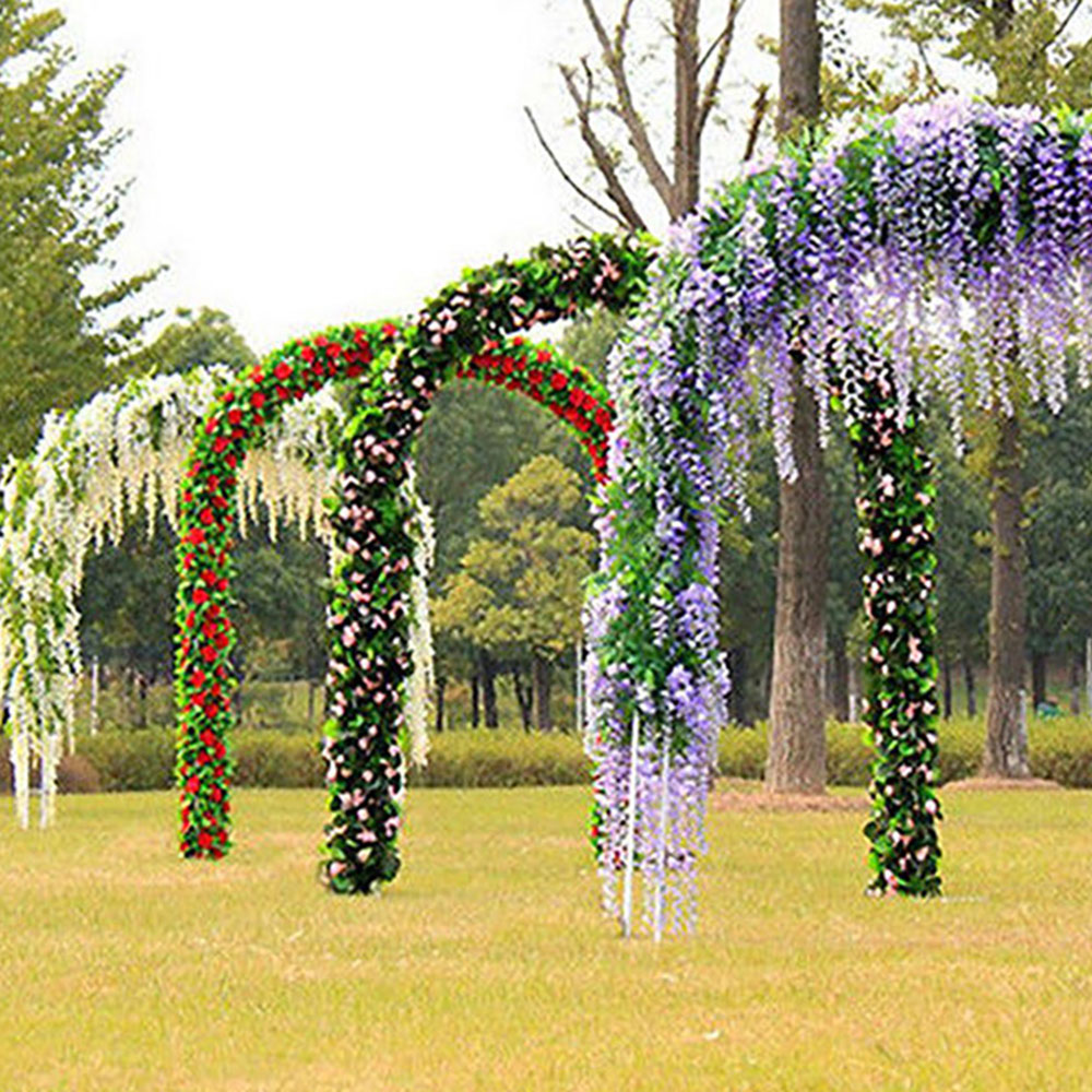 Living and Home White Wisteria Hanging Vines 12 Pack Image 2