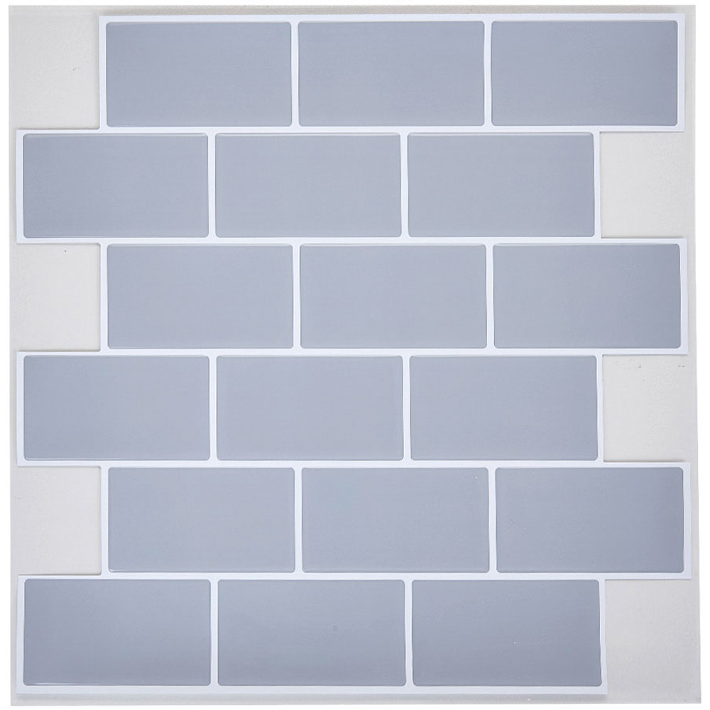 Living and Home Lattice Light Grey Peel and Stick Wall Tile Sticker Wall Tile Sticker 10 Pack Image 4