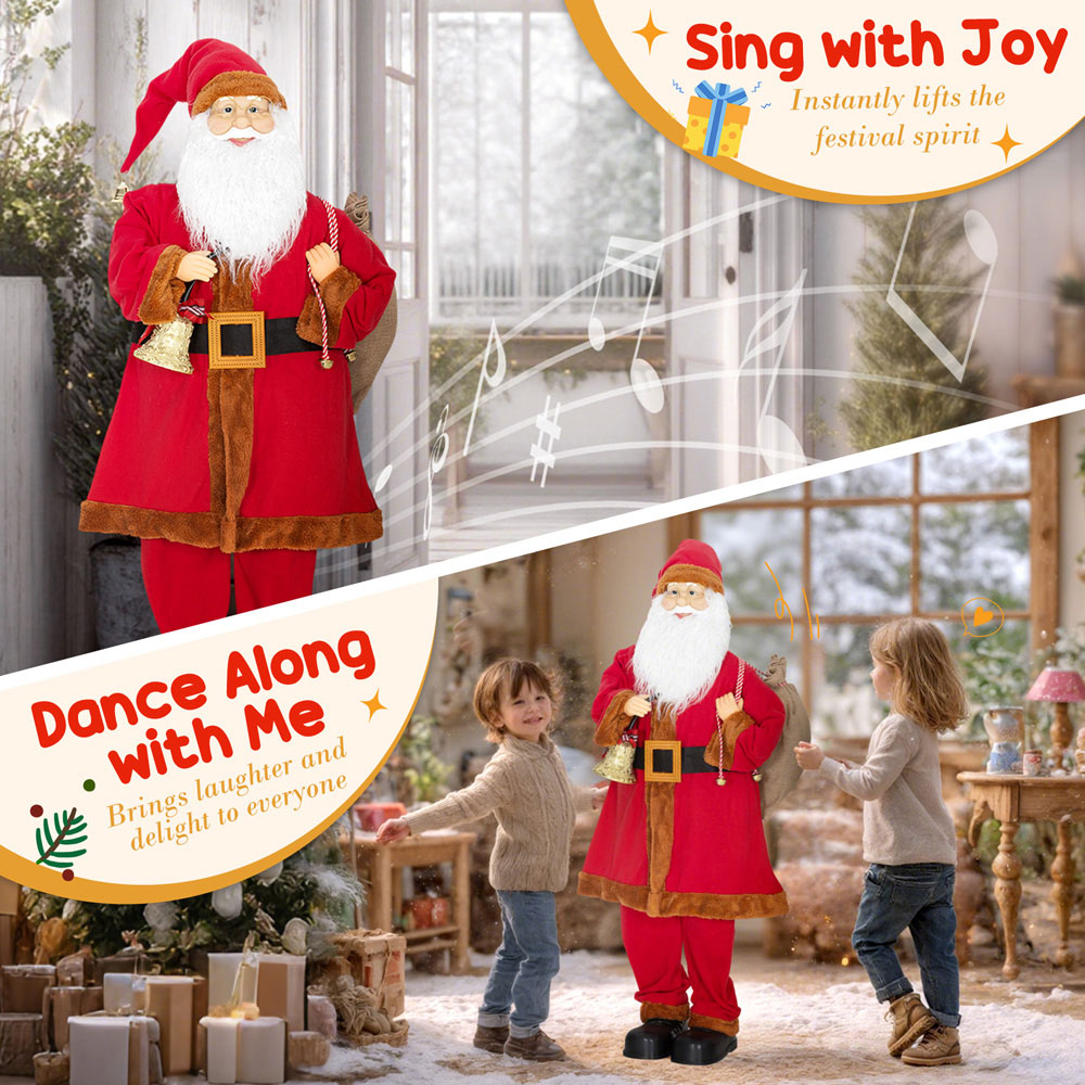 Everglow Life Size Musical Animated Santa Claus with Sack and Sound Activated 3.9ft Image 8