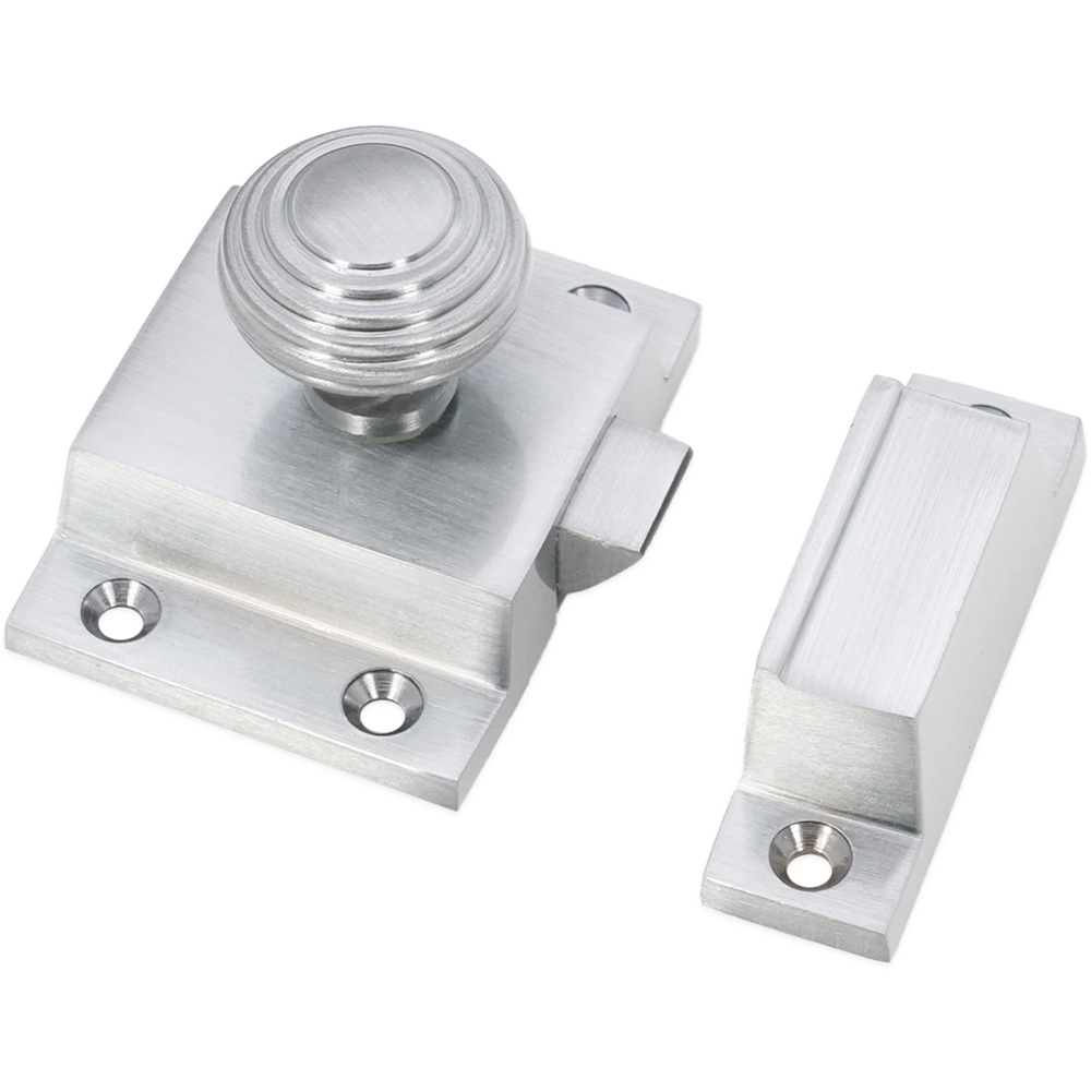 Spira Brass Beehive Satin Chrome Cupboard Catch Image 3