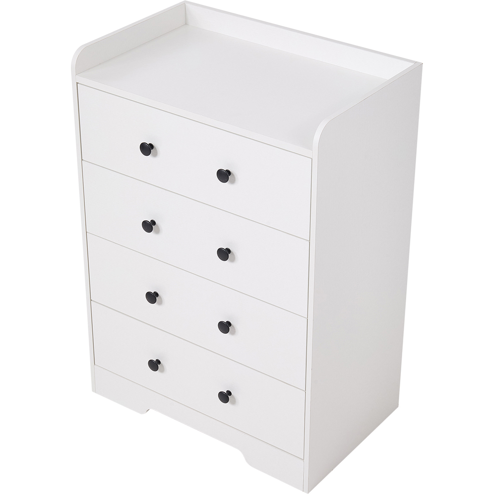Living and Home 4 Drawer White Embossed Storage Cabinet Image 2