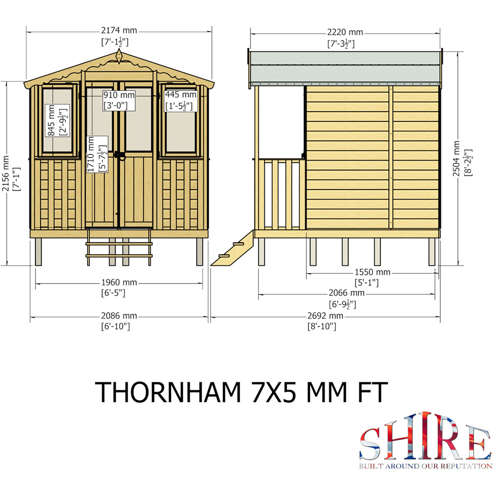 Shire Thornham 7 x 7ft Double Door Summerhouse Image 9
