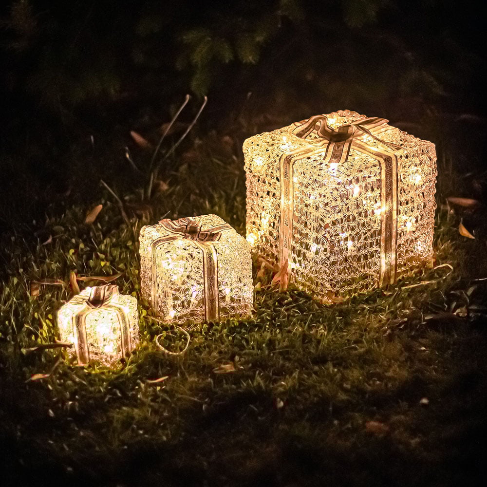 The Christmas Centre 59 LED Soft Acrylic Light-Up Parcel 3 Piece Image 8