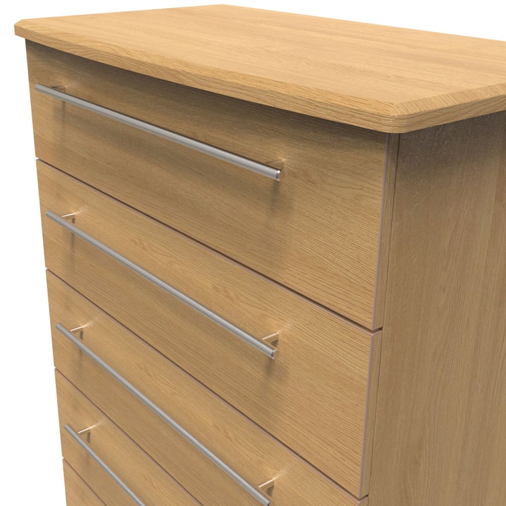 Crowndale Sherwood 5 Drawer Oak Chest of Drawers Image 5