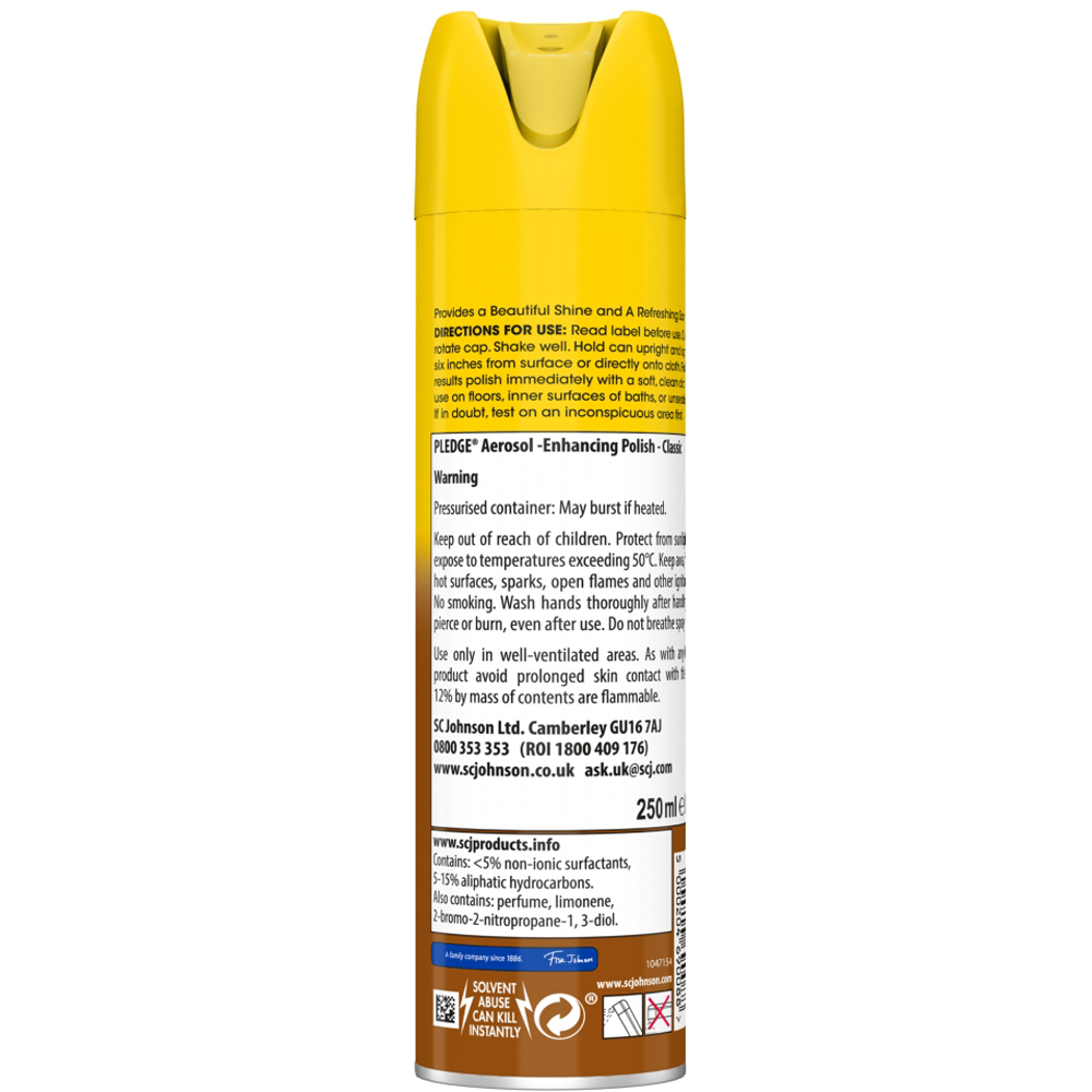 Pledge Wood Polish Classic 250ml Image 2
