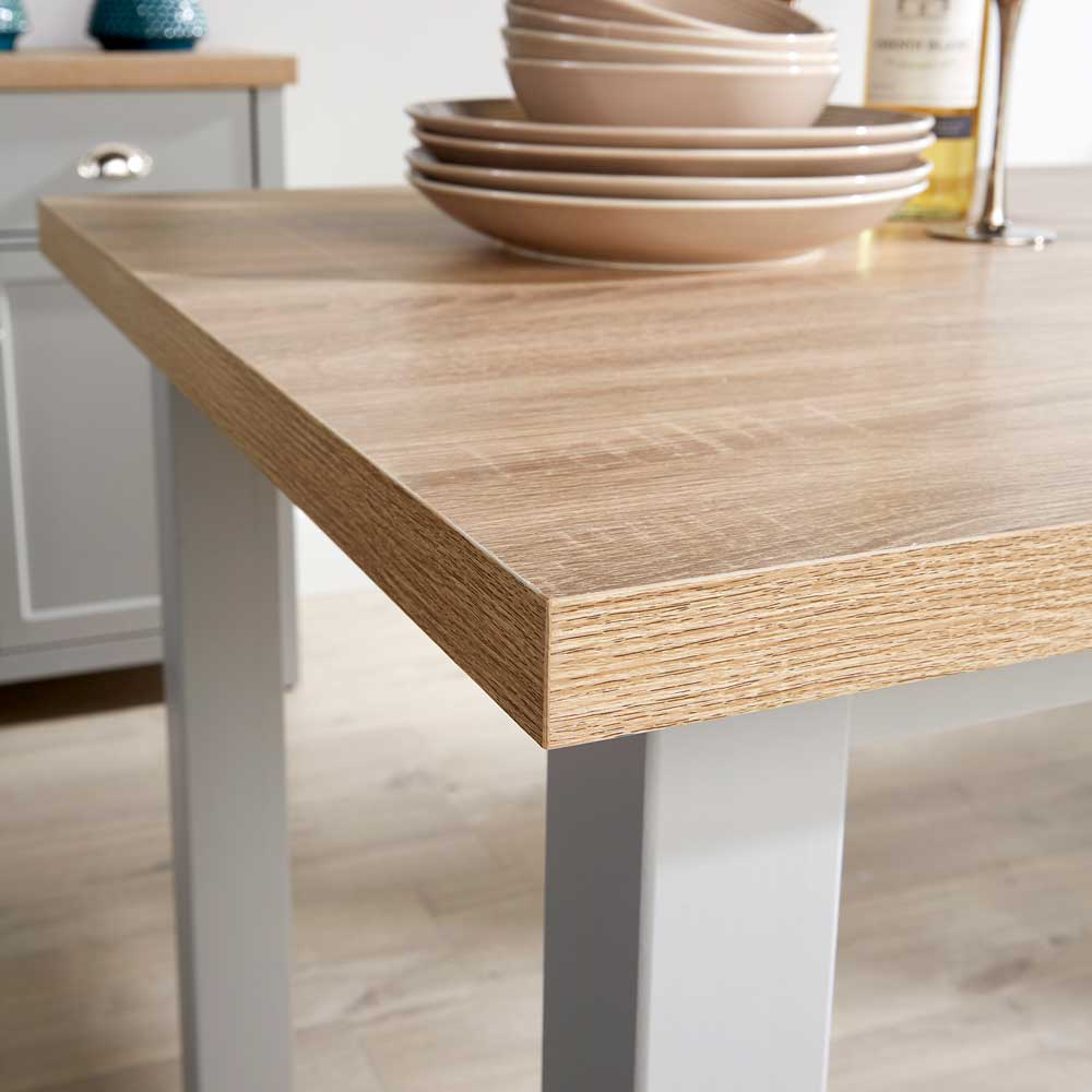Home Source Avon 4 Seater Dining Table Grey and Oak Effect Image 3