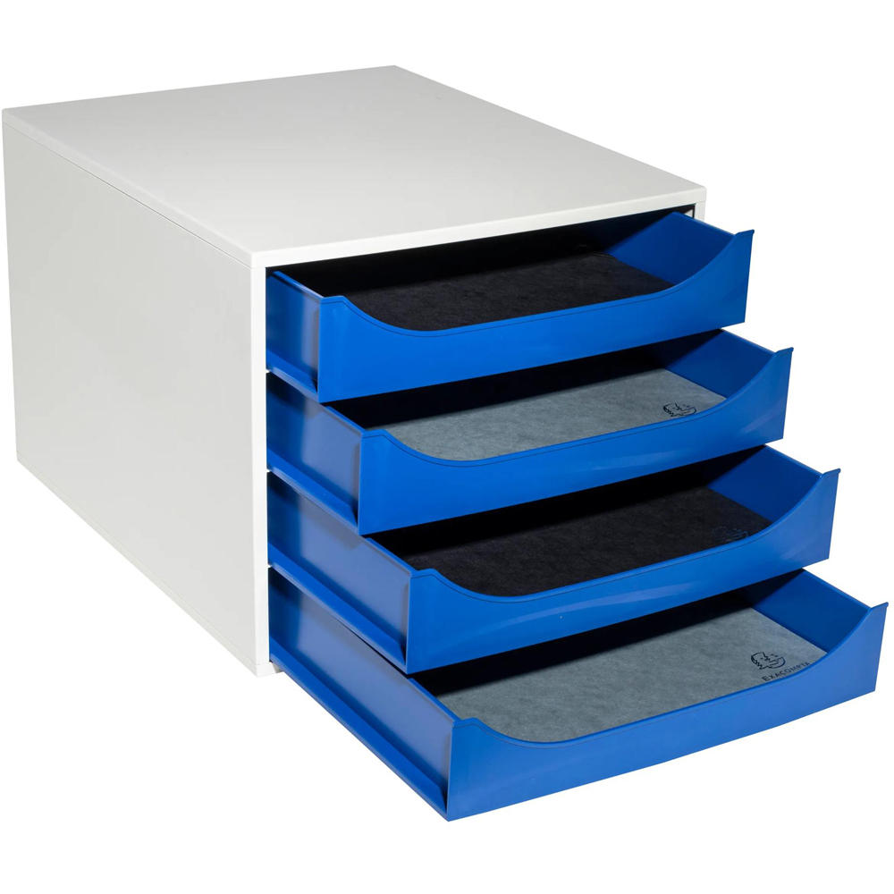Exacompta EcoBox Office 4 Drawer Night Blue Desk Organiser Image 5