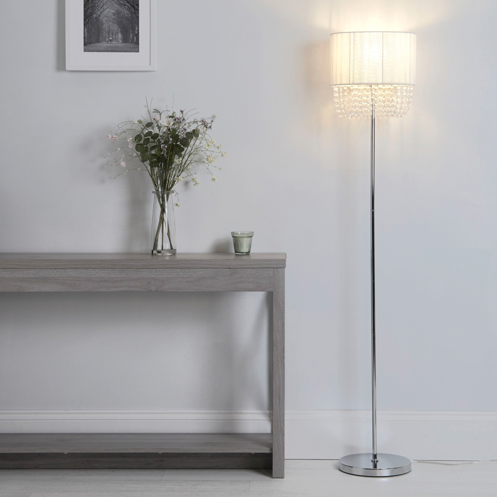 Lighting Collection Contessa White Floor Lamp Image 2