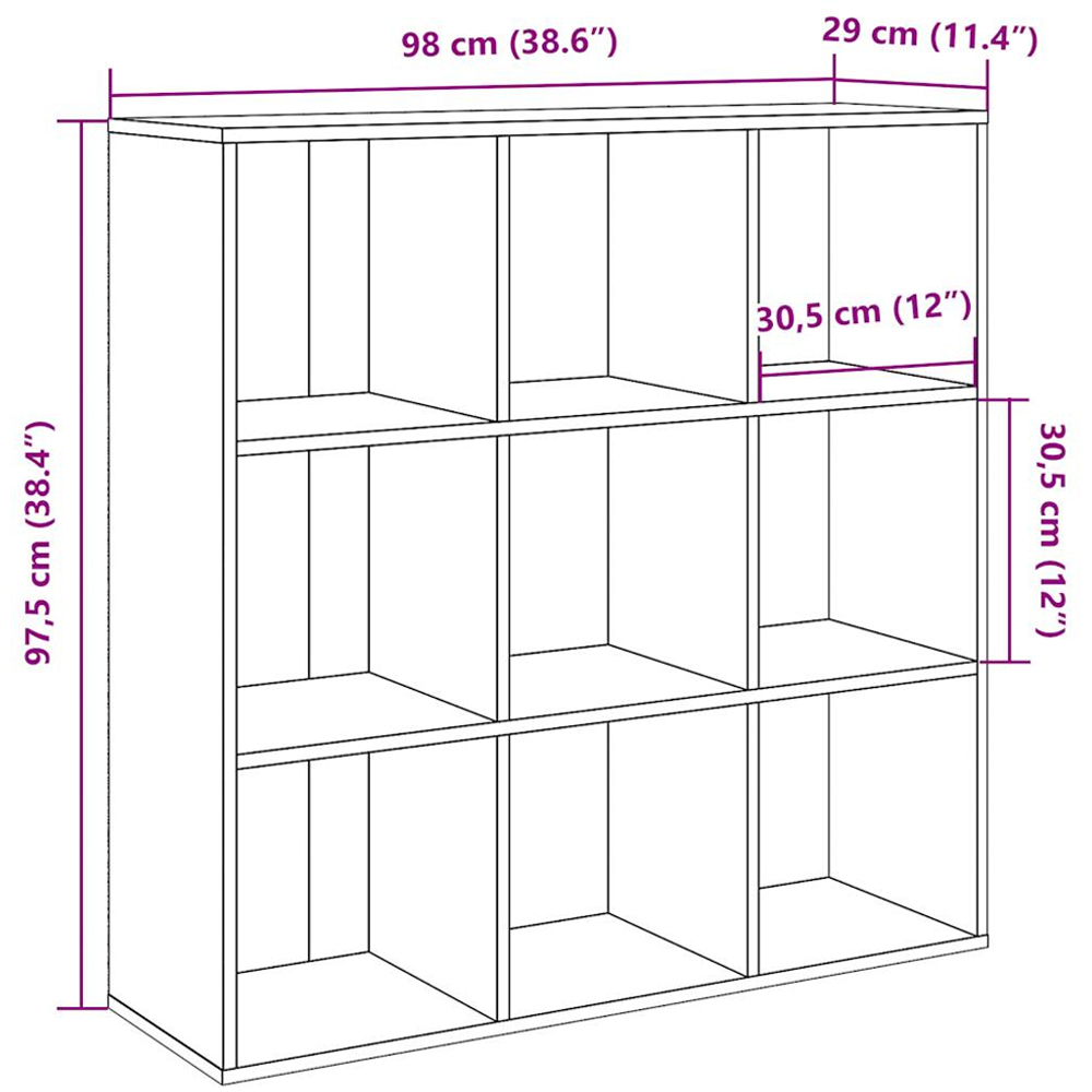 vidaXL 9 Shelf Old Wood Bookcase Image 9