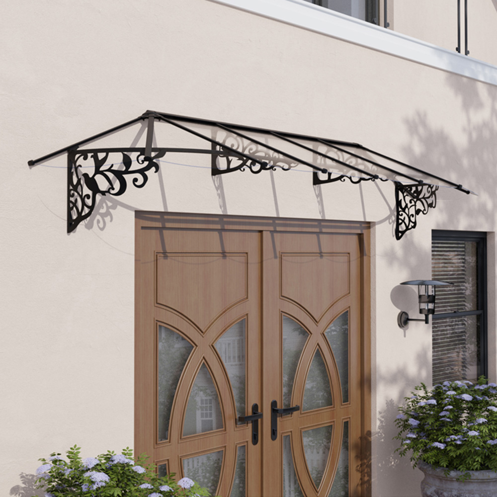 Palram Canopia Lily 3600 Black Clear Door Canopy 3.7 x 0.9m Image 1
