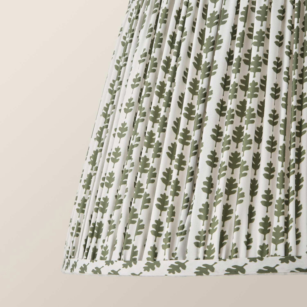 ValueLights Grange Green Floral Pleated Large Pendant Shade Image 4