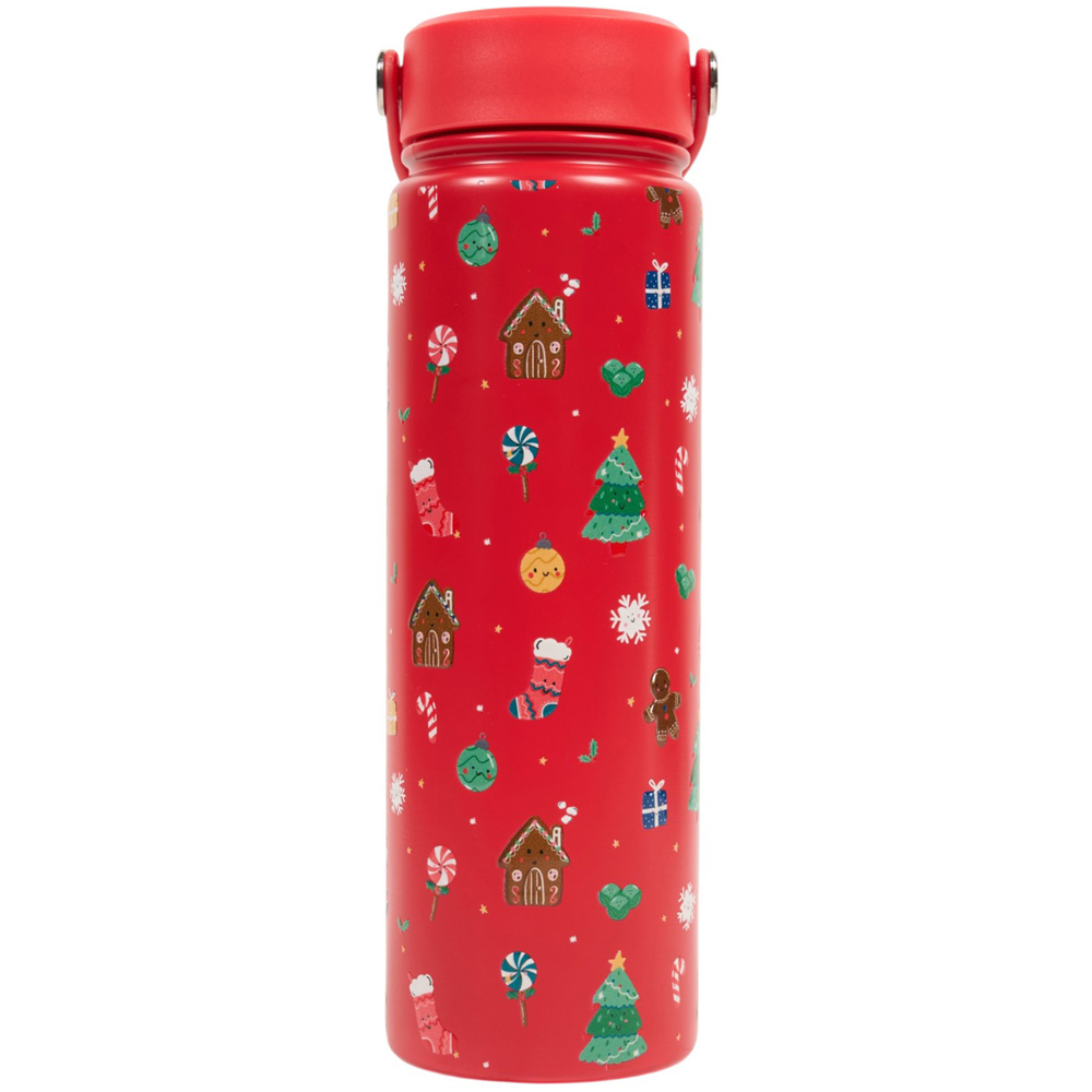 Cute Xmas Print Vacuum Bottle with Lid Image 5