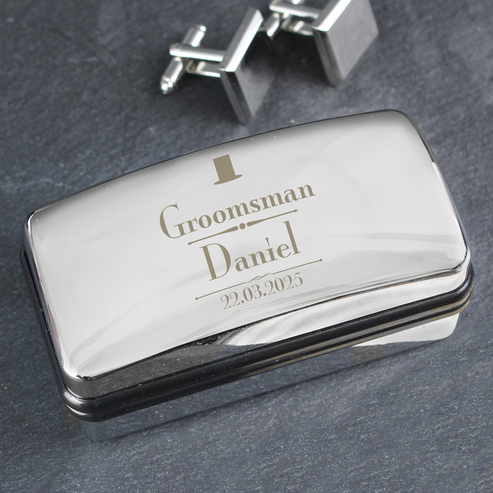 Personalised Memento Personalised Groomsman Cufflink Box Image 2