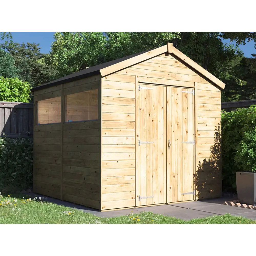Dunster House Overlord 8 x 8ft Modular Brown Apex Bike Shed Image 3