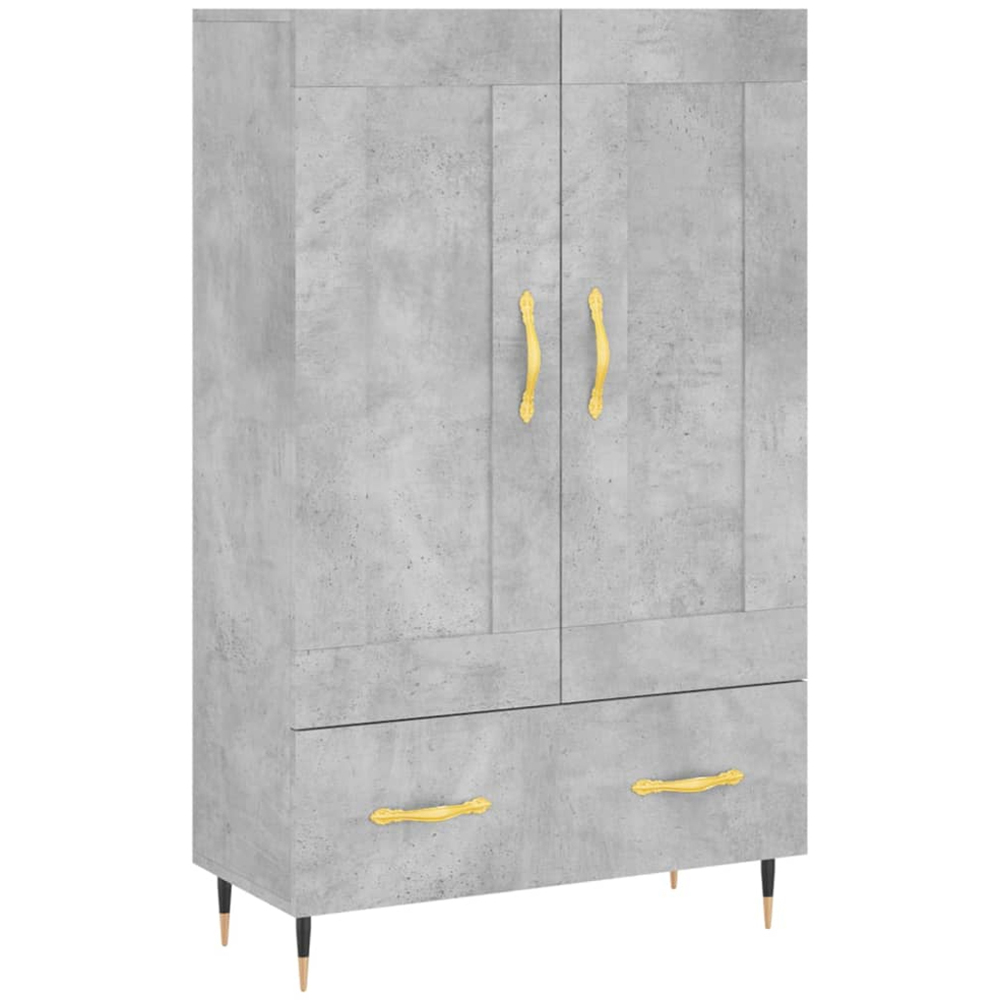 vidaXL 2 Door Single Drawer Concrete Grey Highboard Image 2
