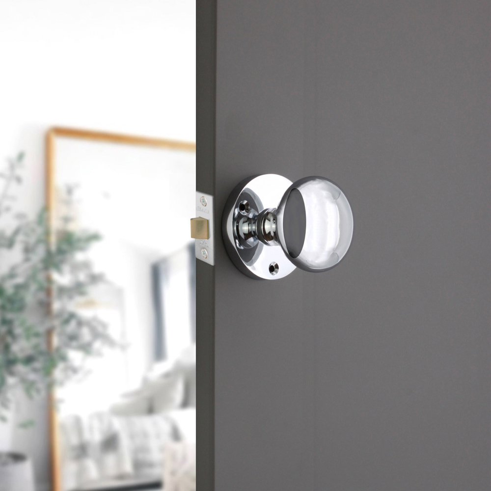 Spira Brass Polished Chrome Victorian Mortice Door Knob 2 Pack Image 2