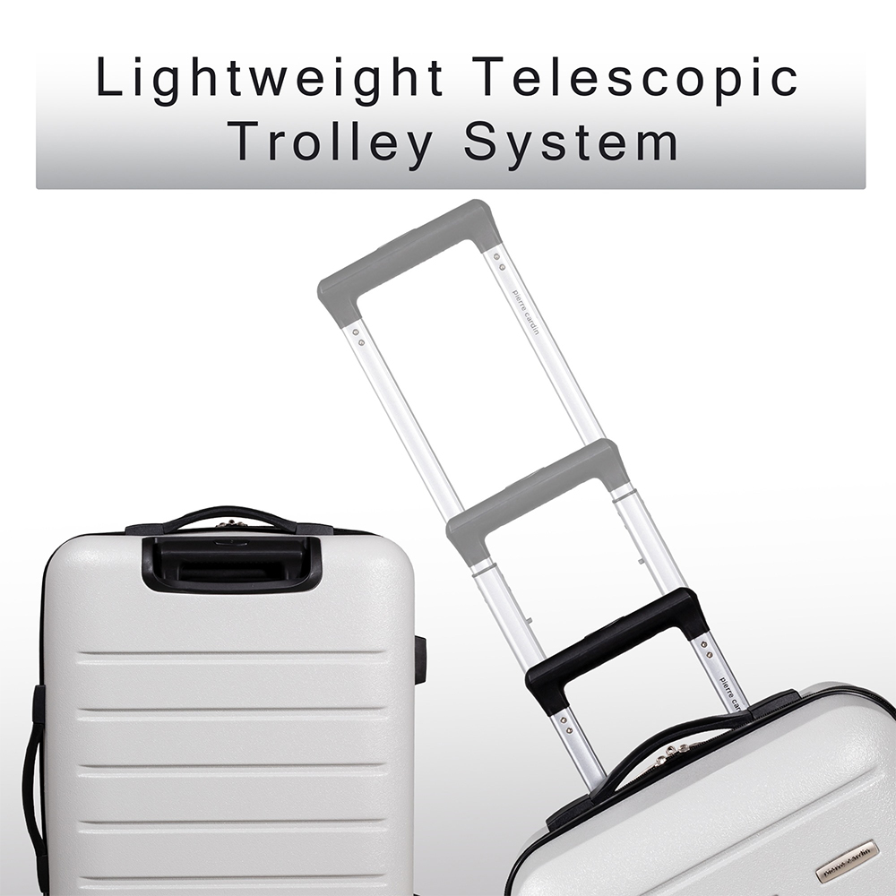 Pierre Cardin Voyager Large Silver Hard Shell Lightweight Trolley Suitcase Image 4