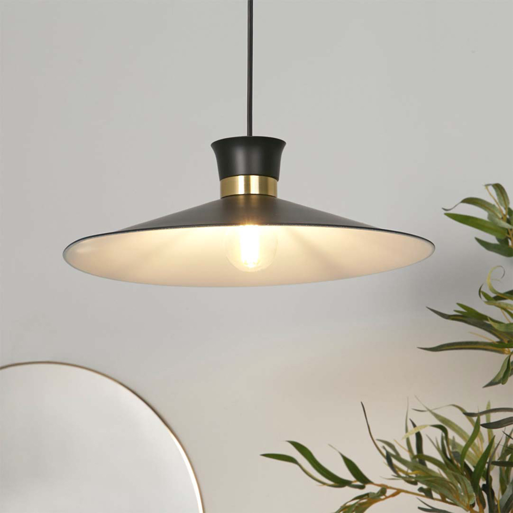 Lighting Collection Daniels Black Ceiling Lamp Shade Image 2