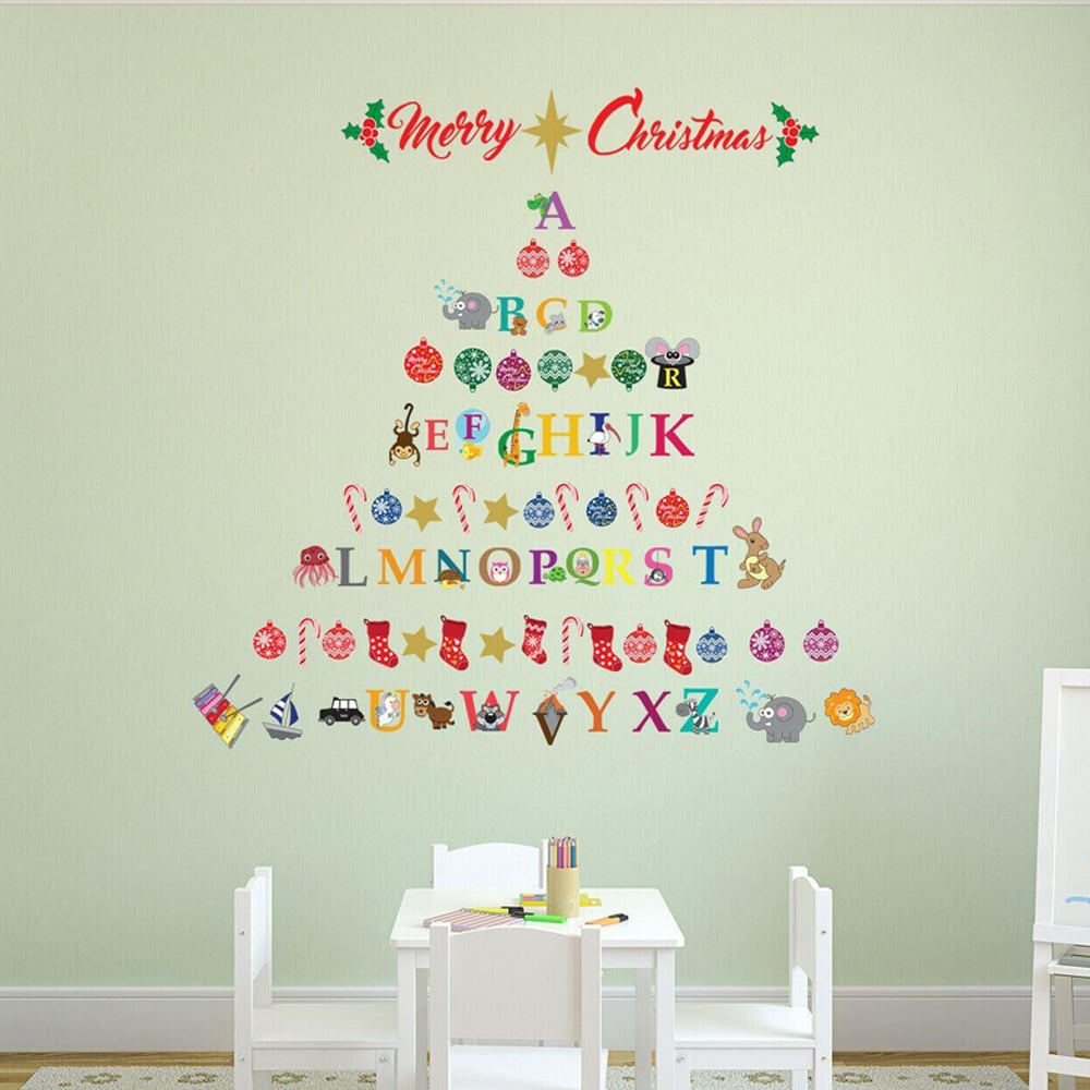 Walplus C is for Christmas Self Adhesive Wall Sticker 90 Piece Image 1