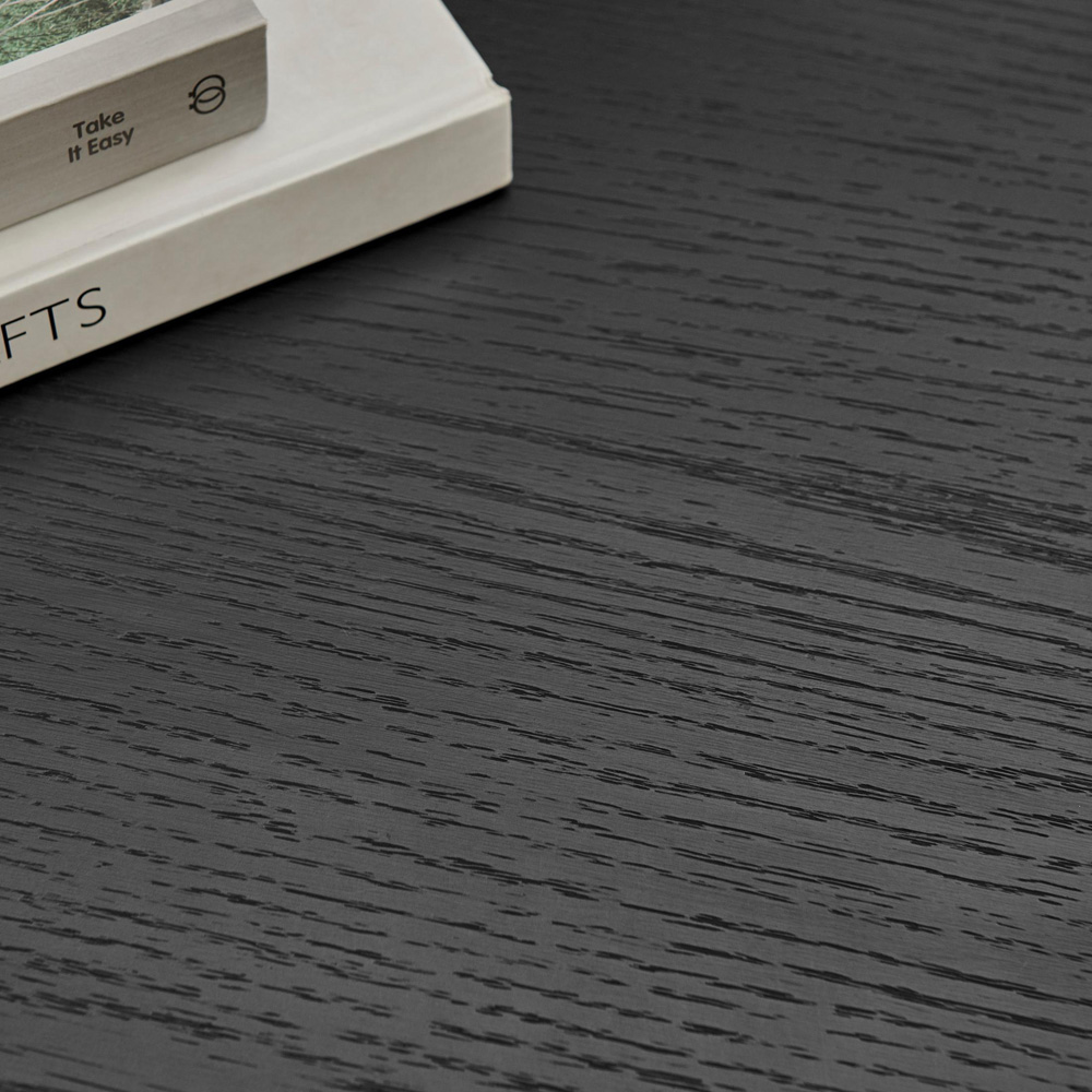 Furniturebox Penfold Black Round Wooden Pedestal Coffee Table Image 2