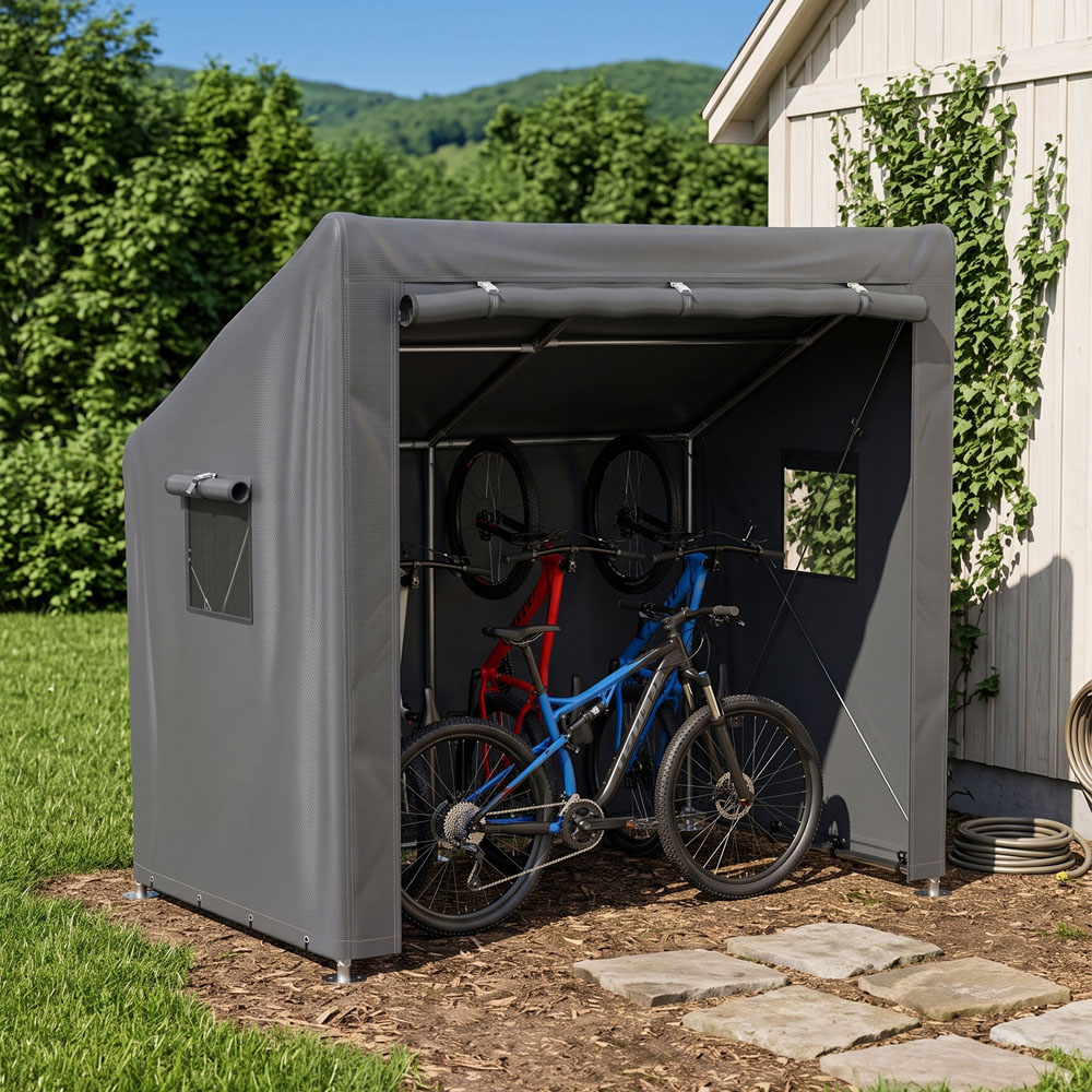 Living and Home 6 x 4ft Dark Grey Garden Storage Shed Image 2