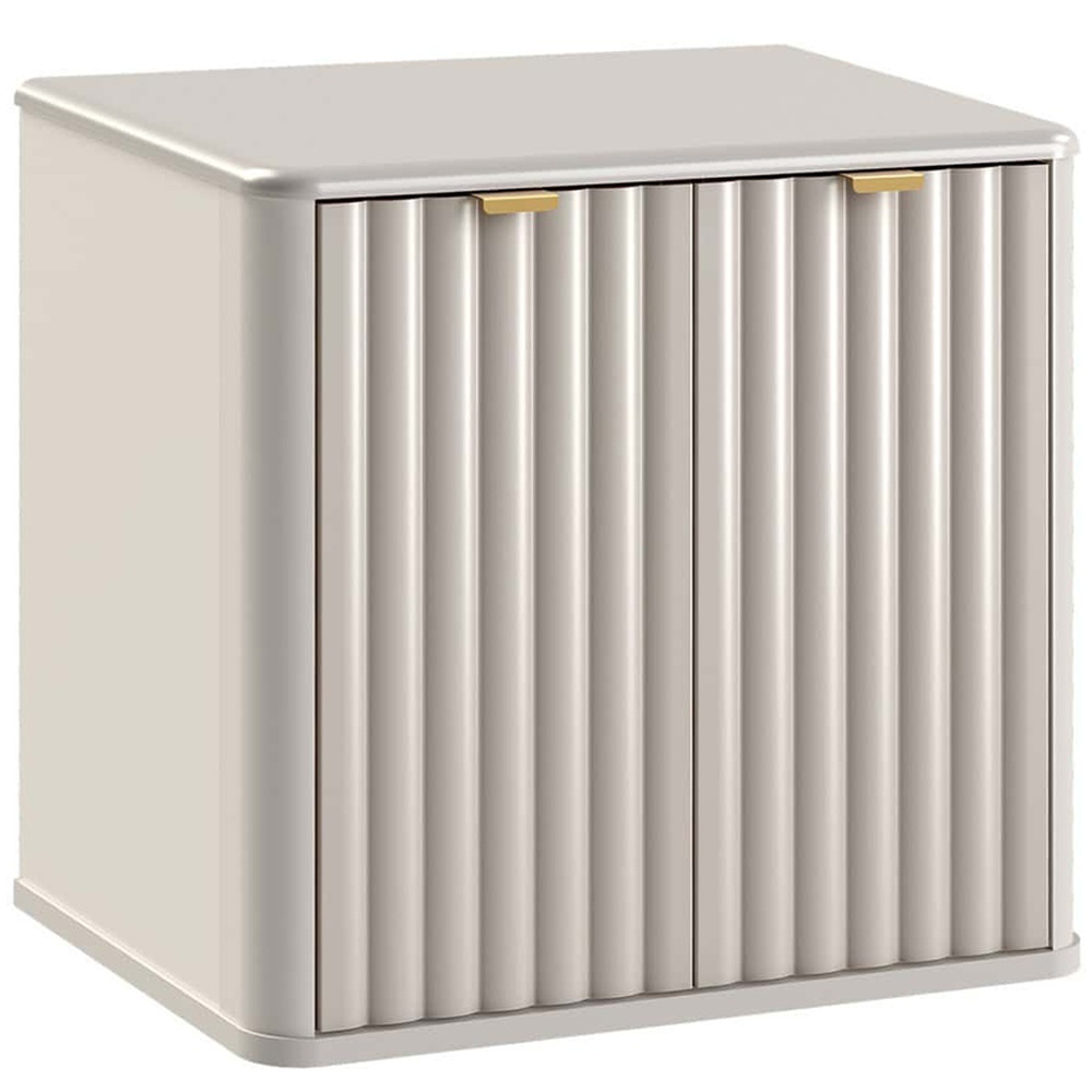Impact Furniture Oren 2 Door Cashmere Beige Fluted Wall Hung Under Sink Vanity Unit 600mm Image 5