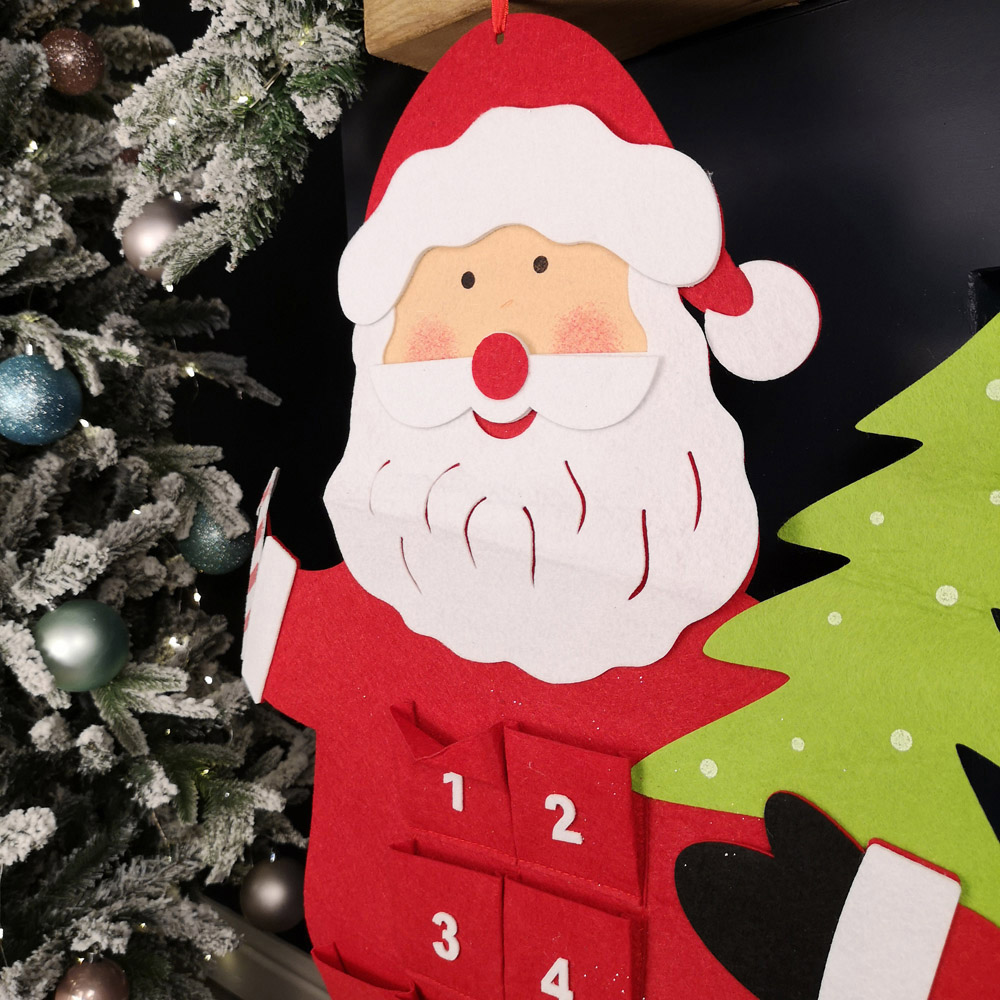 Samuel Alexander Red and White Christmas Hanging Santa Advent Calendar Image 3