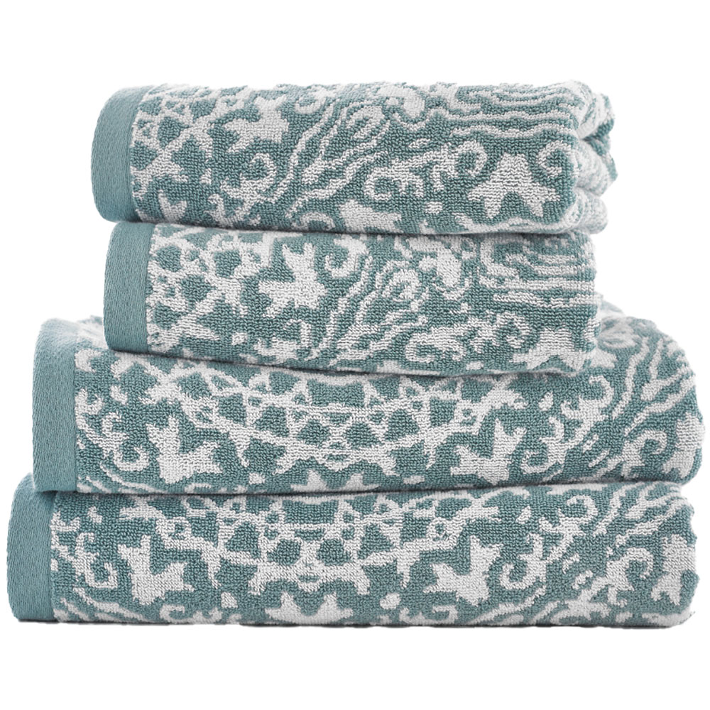 The Lyndon Company Lacy Connection Blue Bath Sheet Image