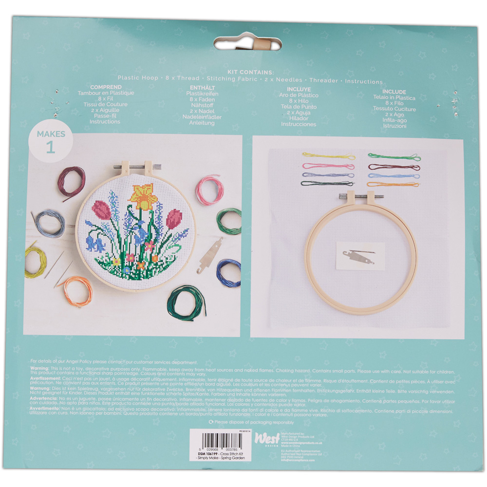 Simply Make Spring Garden Cross Stitch Craft Kit Image 5