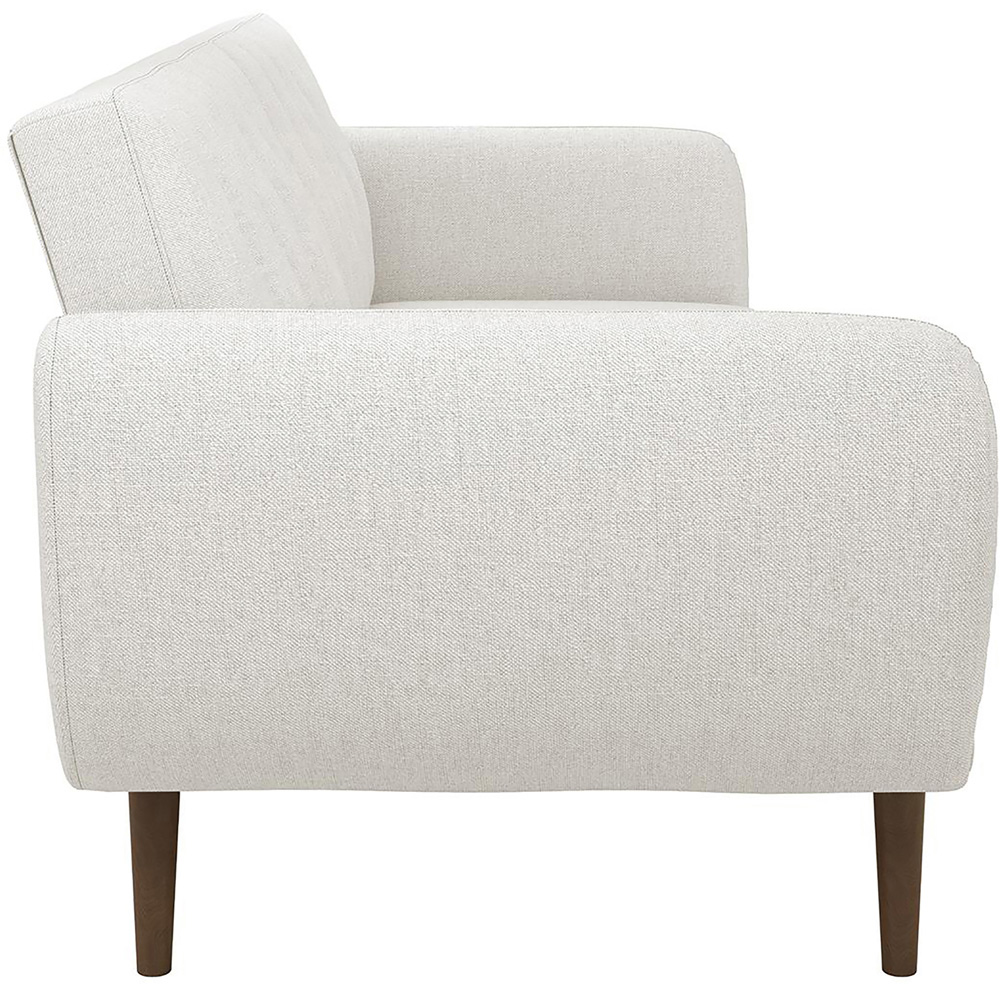 Novogratz Brittany 3 Seater Light Grey Linen Sofa Bed with Wooden Legs Image 6