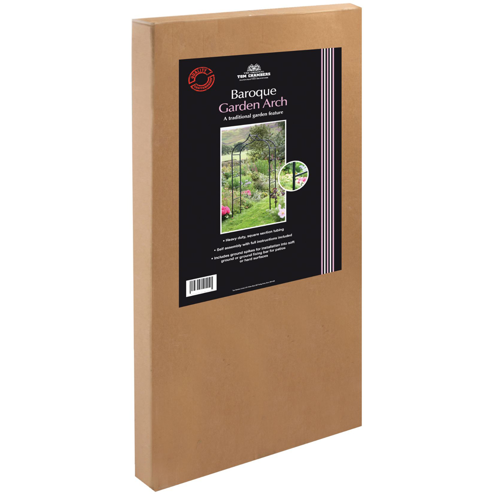 Tom Chambers Black Baroque Metal Steel Flower Rose Arch 240 x 110cm Image 3